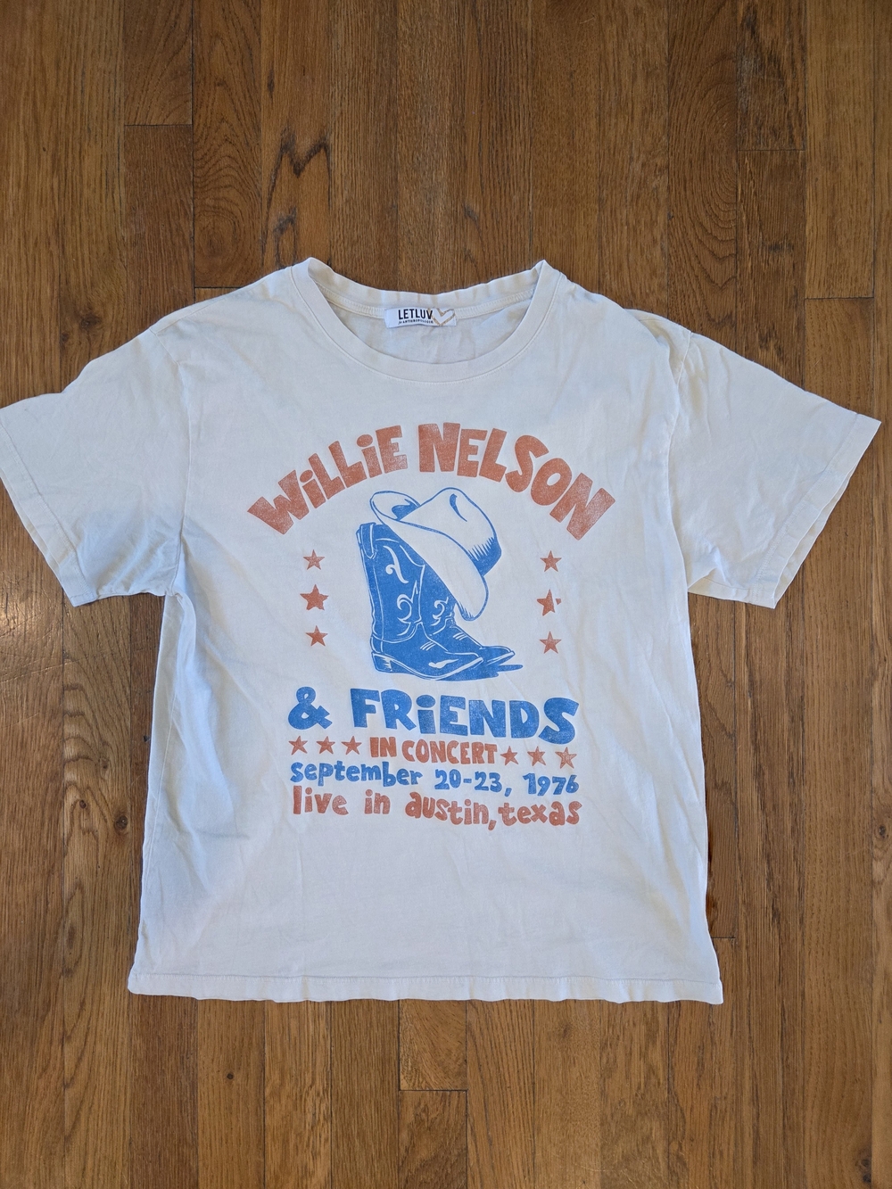 Letluv Anthropologie Willie Nelson 1976 Concert Graphic Tee Size M